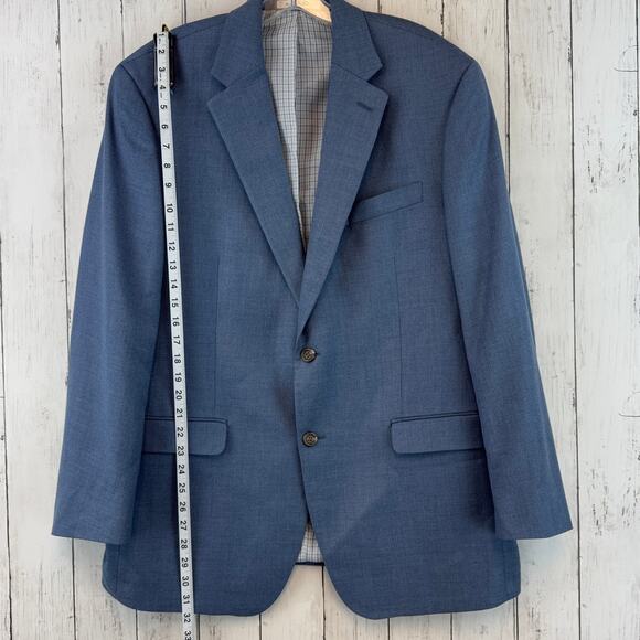 Lauren Ralph Lauren Blue Linen Blend 2 Button Single Breasted Blazer Size 42R - Picture 14 of 16